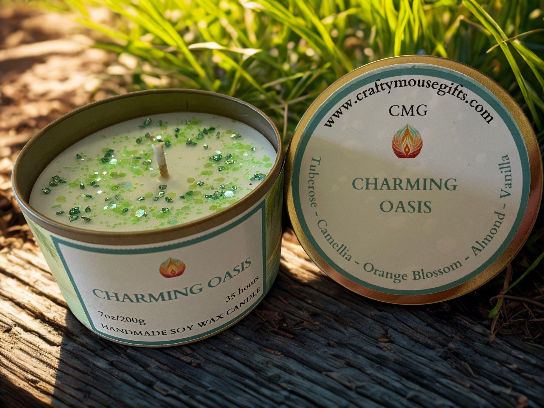 Charming Oasis handmade soy candle — exotic fragrance Scottish Borders