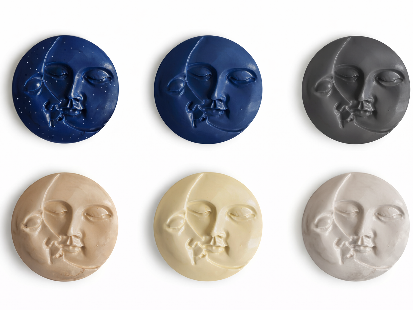 Moon face fridge magnet handmade eco resin — celestial home decor gift