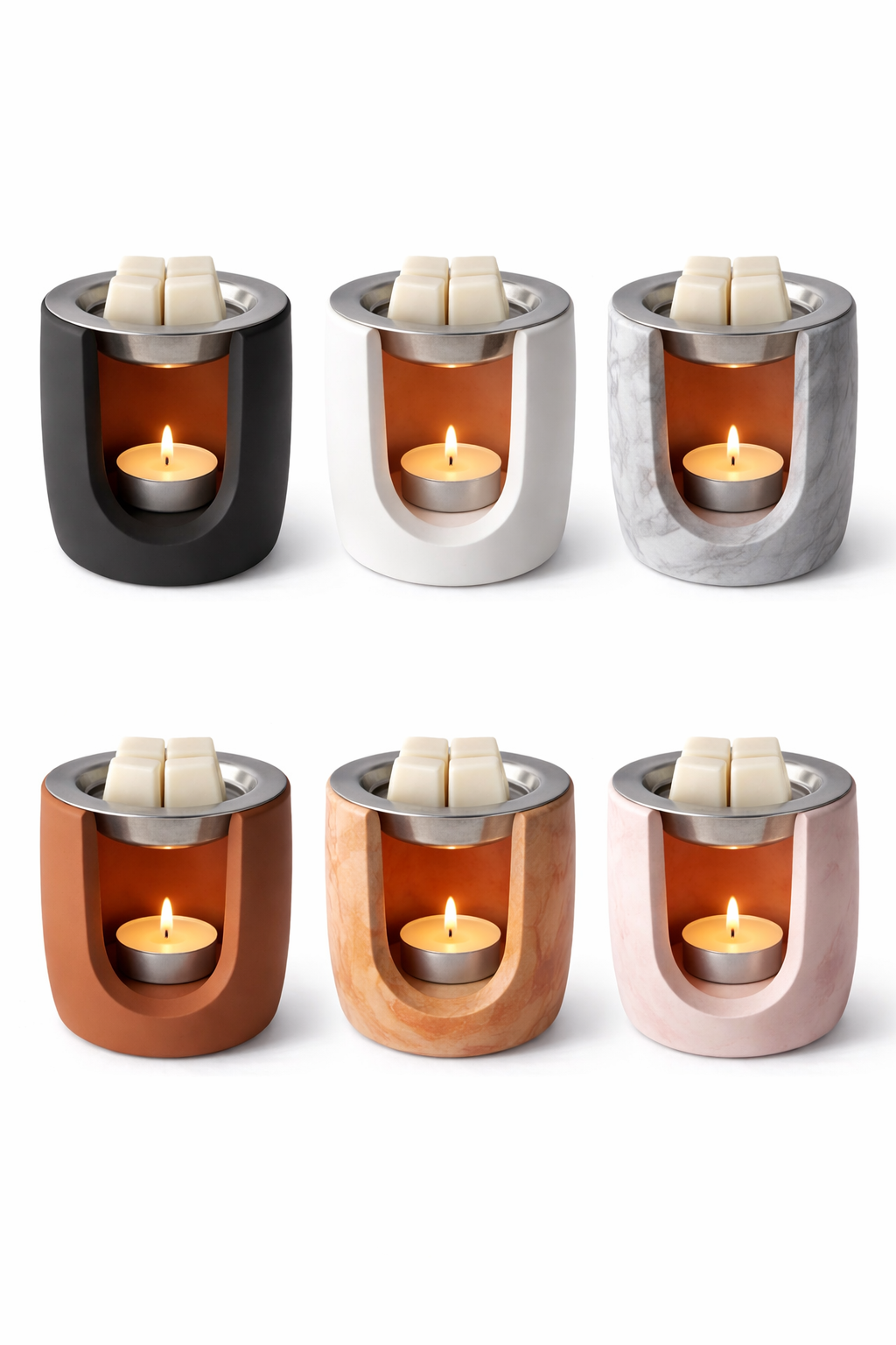 Cylinder style wax melt warmer handmade Jesmonite — available in 6 colours Scottish Borders